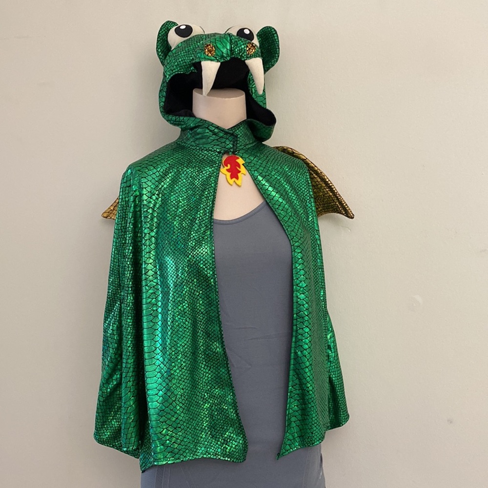 Green Dragon Kids Superhero Costume Cape